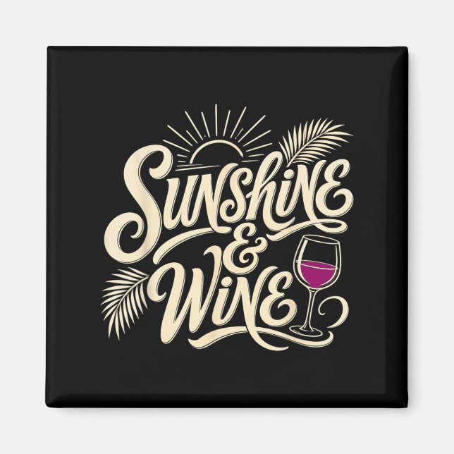 Sommer Sonne Und Wein Strandurlaub Trinker Magnet (Vorne)