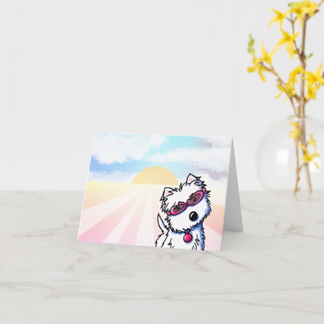 Sommer Sonne Westie Karte (Gelbe Blume)