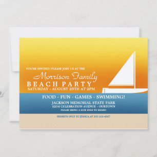 Sommer-Sonnen-Strandparty-Einladungen Einladung