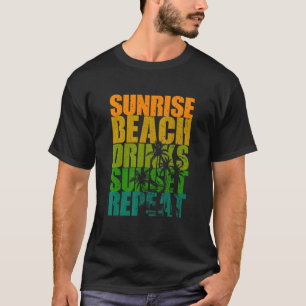 Sommer Sonnenaufgang Getränke Sunset Beach Wiederh T-Shirt