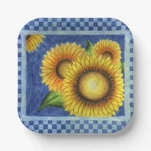 Sommer-Sonnenblumen-Papierteller Pappteller