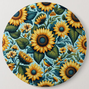 Sommer/Sonnenblumen/Vogel Button