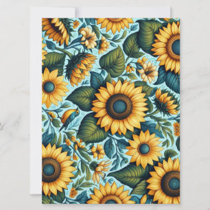 Sommer/Sonnenblumen/Vogel Feiertagskarte