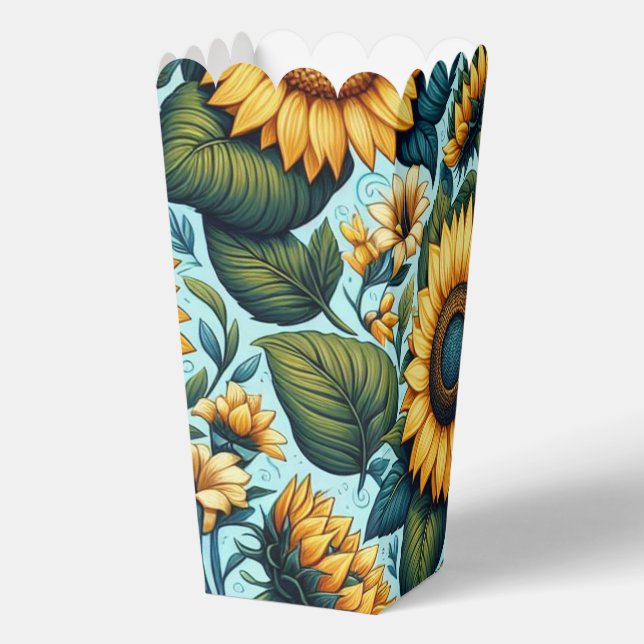 Sommer/Sonnenblumen/Vogel Geschenkschachtel (Rückseite)