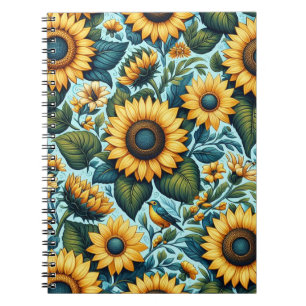 Sommer/Sonnenblumen/Vogel Notizblock