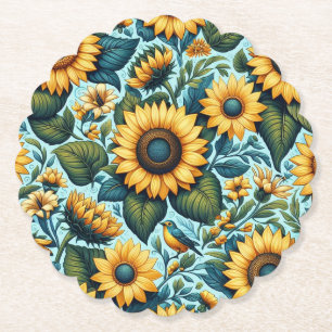 Sommer/Sonnenblumen/Vogel Untersetzer