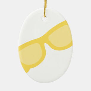 Sommer-Sonnenbrille gelbe Hipster-Brille Keramikornament