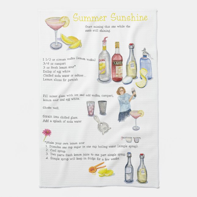 Sommer-Sonnenschein Geschirrtuch (Vertikal)