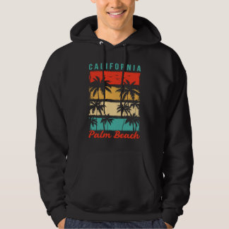 Sommer-Sonnenstrand Kalifornien USA Retro Palm Bea Hoodie