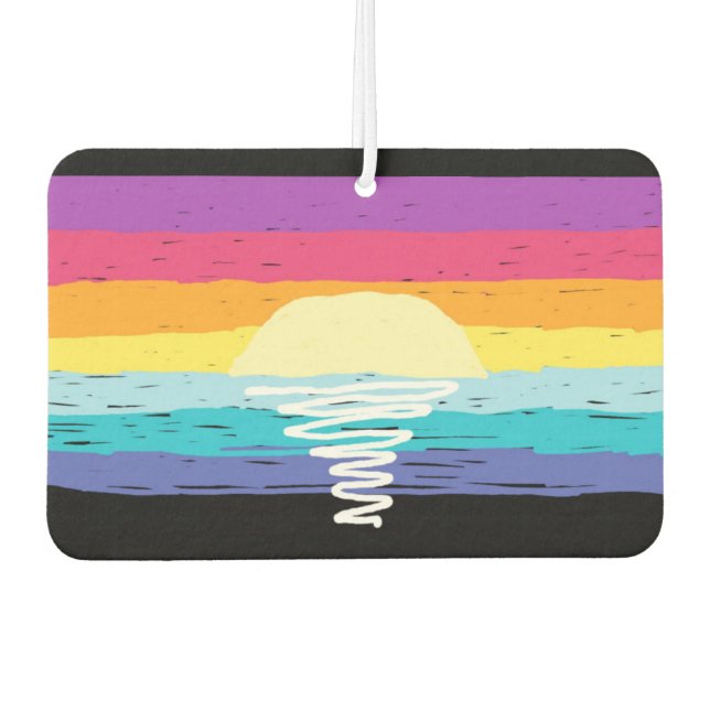 Sommer Sonnenuntergang Auto Air Freshener (Black M Autolufterfrischer (Vorderseite)