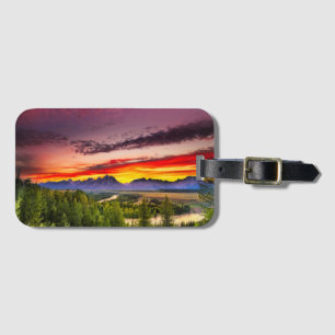 Sommer-Sonnenuntergang bei Snake River übersehen Gepäckanhänger