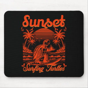 Sommer - Sonnenuntergang Surfen Schildkröten Mousepad