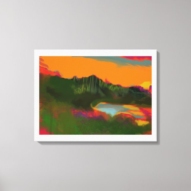 Sommer Sonnenuntergang tropische Szene Leinwanddruck (Vorderseite)