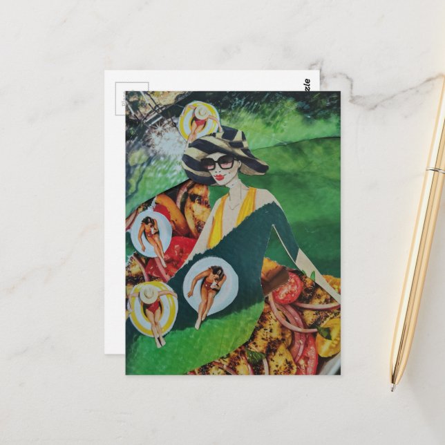 Sommer-Spaß-Collage Postkarte (Vorderseite/Rückseite Beispiel)