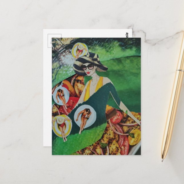 Sommer-Spaß-Collage Postkarte (Vorderseite/Rückseite Beispiel)