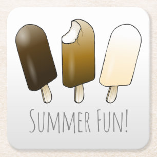 Sommer-Spaß-Eiscreme Rechteckiger Pappuntersetzer
