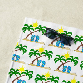 Sommer-Spaß-Kinder Palmen und Flip-Flops Strandtuch