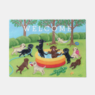 Sommer-Spaß Labradors Malerei-Fußmatte Fußmatte