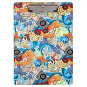 Sommer-Spaß-Muster Klemmbrett