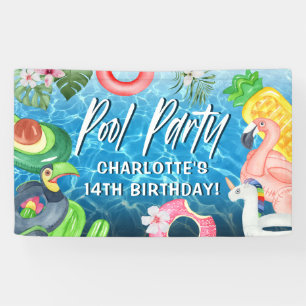 Sommer-Spaß-Poolparty-Geburtstagsbanner Banner