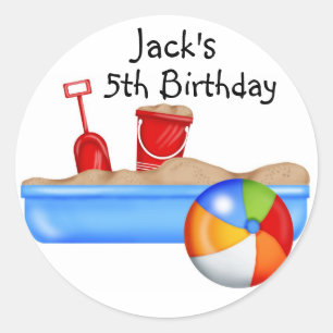 Sommer-Spaß-Sandkasten Wasserball Runder Aufkleber
