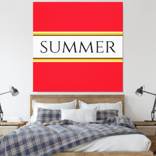 SOMMER Spaß Sportlich Helles Rot Orange Gelb Strei Leinwanddruck
