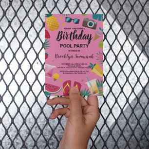 Sommer-Splash-Geburtstags-Poolparty-Extravaganza Postkarte