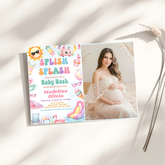 Sommer Splish Splash Baby Shower Party Foto Einladung