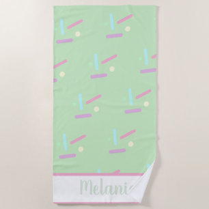 Sommer-Sprinkles Pastell Name Strandtuch