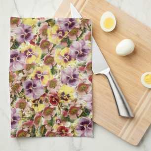 Sommer-Stiefmütterchen-Wildblumen-Monogramm Handtuch