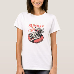 Sommer Stimmung Highland Kuh Pool Schwimmkörper Sü T-Shirt