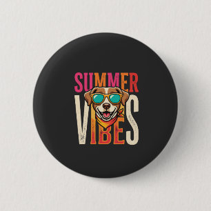 Sommer Stimmung Hund Sonnenbrille Button
