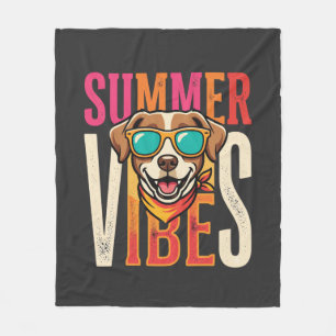 Sommer Stimmung Hund Sonnenbrille Fleecedecke