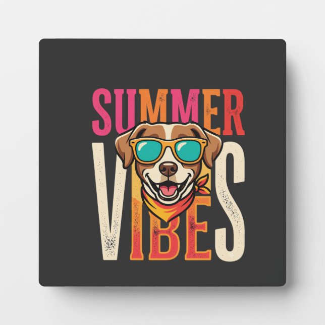 Sommer Stimmung Hund Sonnenbrille Fotoplatte (Vorderseite)