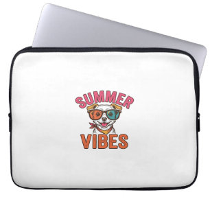 Sommer Stimmung Hund Sonnenbrille Vintage Shirt De Laptopschutzhülle