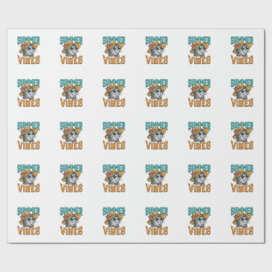 Sommer Stimmung Katze Vintage Gravur Design_1 Geschenkpapier
