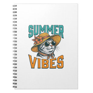 Sommer Stimmung Katze Vintage Gravur Design_1 Notizblock