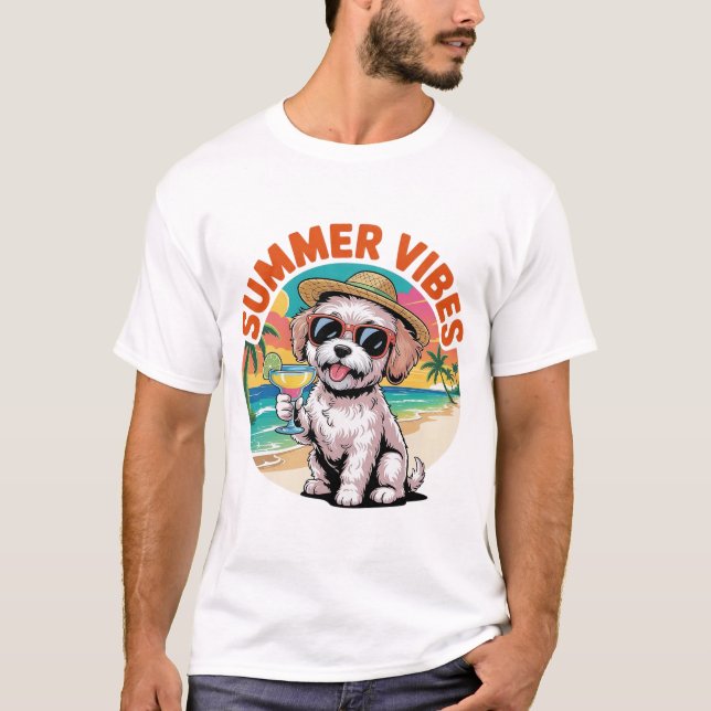 Sommer Stimmung Maltipoo T-Shirt (Vorderseite)