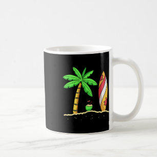 Sommer Stimmung Palmen Surfboard Surfer Kokosnuss Kaffeetasse