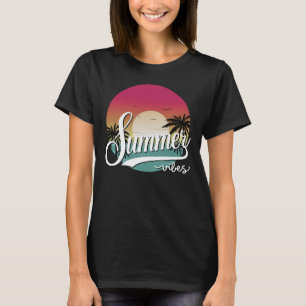 Sommer Stimmung Retro Sonnenuntergang Und Palme Fr T-Shirt