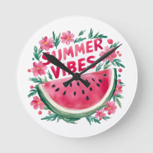 Sommer Stimmung Runde Wanduhr