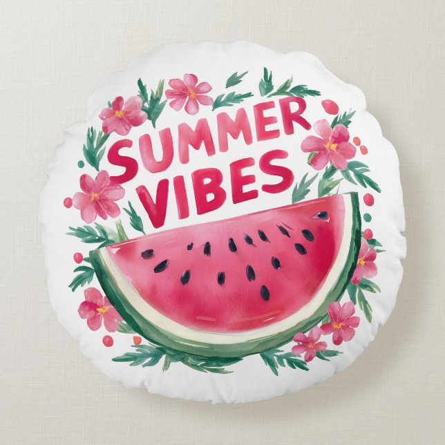 Sommer Stimmung Rundes Kissen (Vorderseite)