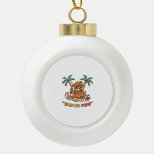 Sommer Stimmung Süße Highland-Kuh Strandurlaub-Shi Keramik Kugel-Ornament