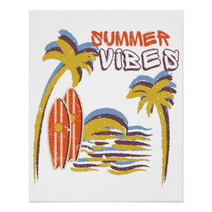 Sommer Stimmung Urlaub Vintage Poster
