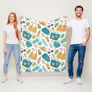 Sommer Strand Essentials Muster (1) Fleecedecke