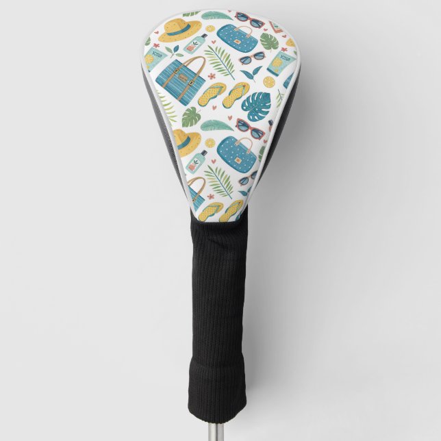 Sommer Strand Essentials Muster (2) Golf Headcover (Vorderseite)