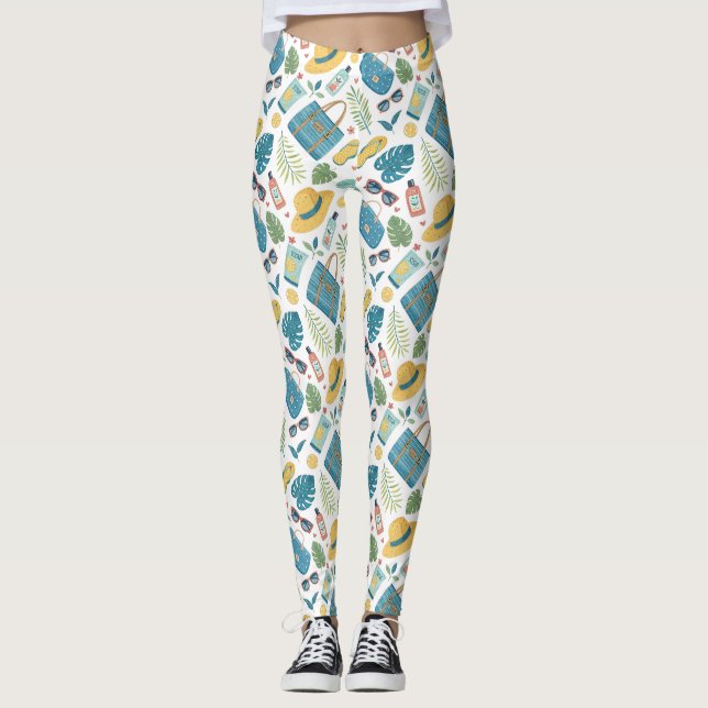 Sommer Strand Essentials Muster (2) Leggings (Vorderseite)