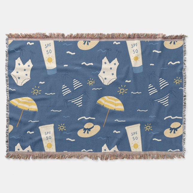 Sommer Strand Essentials Muster (4) Decke (Vorderseite)