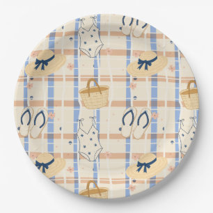 Sommer Strand Essentials Muster (7) Pappteller