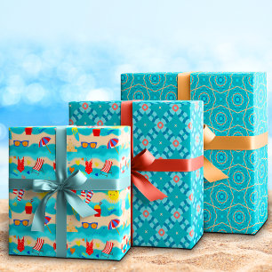 Sommer Strand Glückliche Zeit Geschenkpapier Set